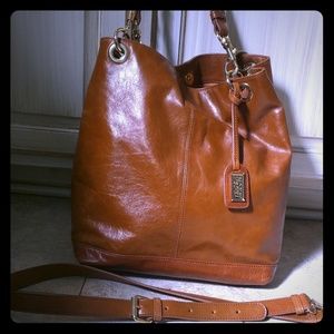 Flash sale Badgley Mischka Cognac Leather Handbag